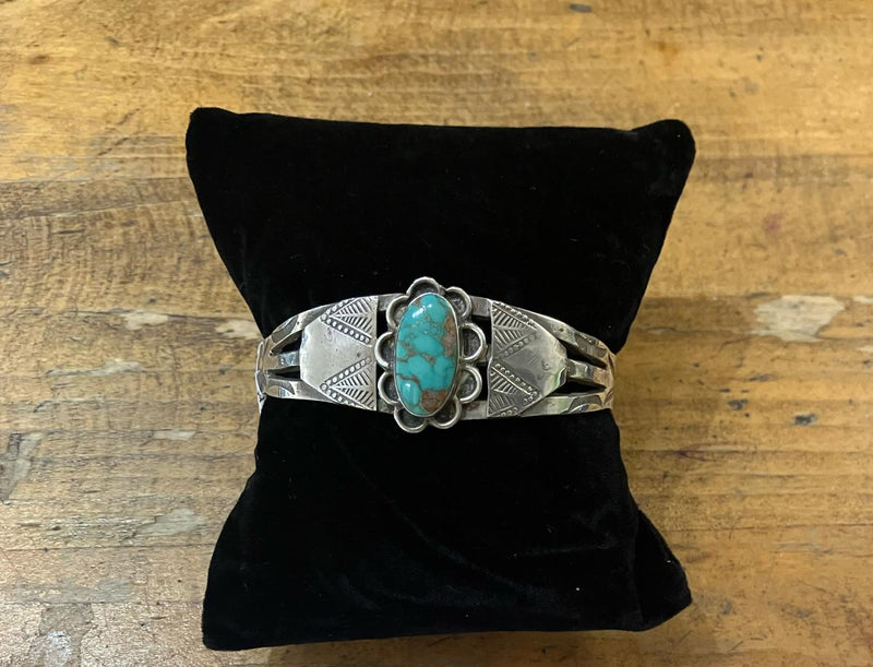 Sterling Silver American Indian Turquoise Cuff