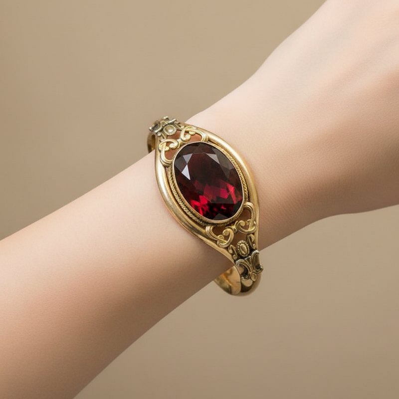 Victorian G.F. Bangle w/ Purple Stone