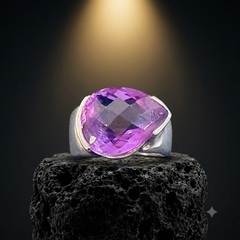 Sterling Silver Amethyst Statement Ring