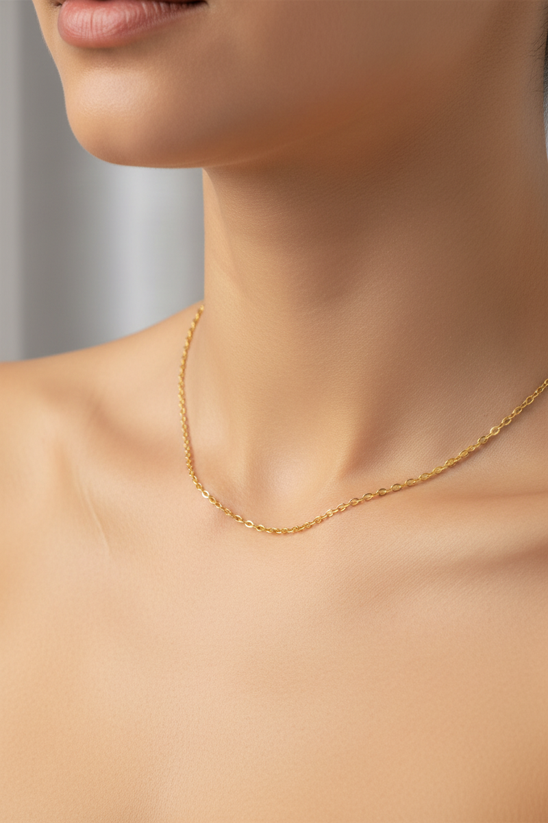 Sterling Silver Cable Chain 1.8mm, Plated with 0.25 Micron 18K Yellow Gold, Made in Italy