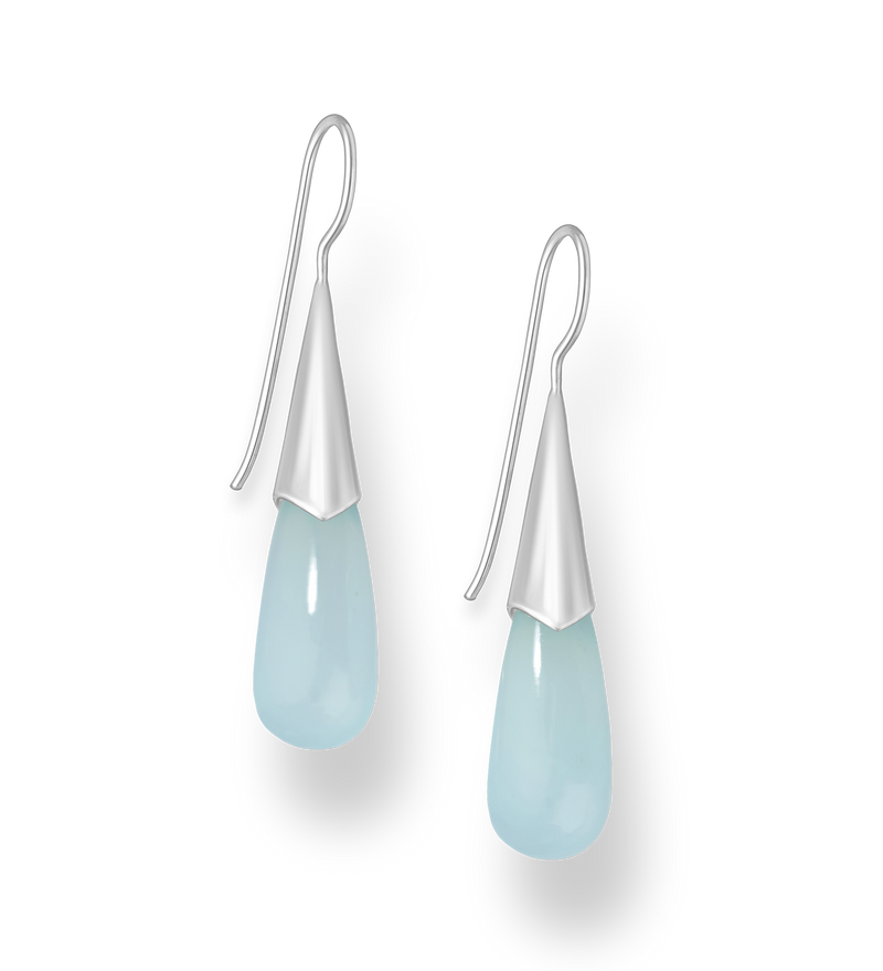 Sterling Silver Hook Earrings with Various Gemstones