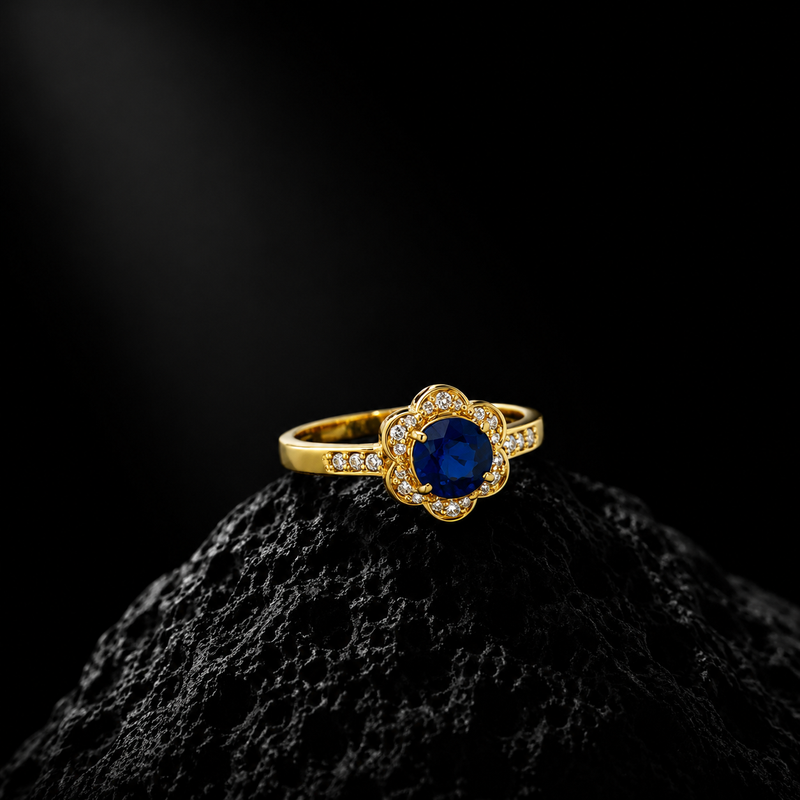 Sapphire Bloom Ring – 18K Gold