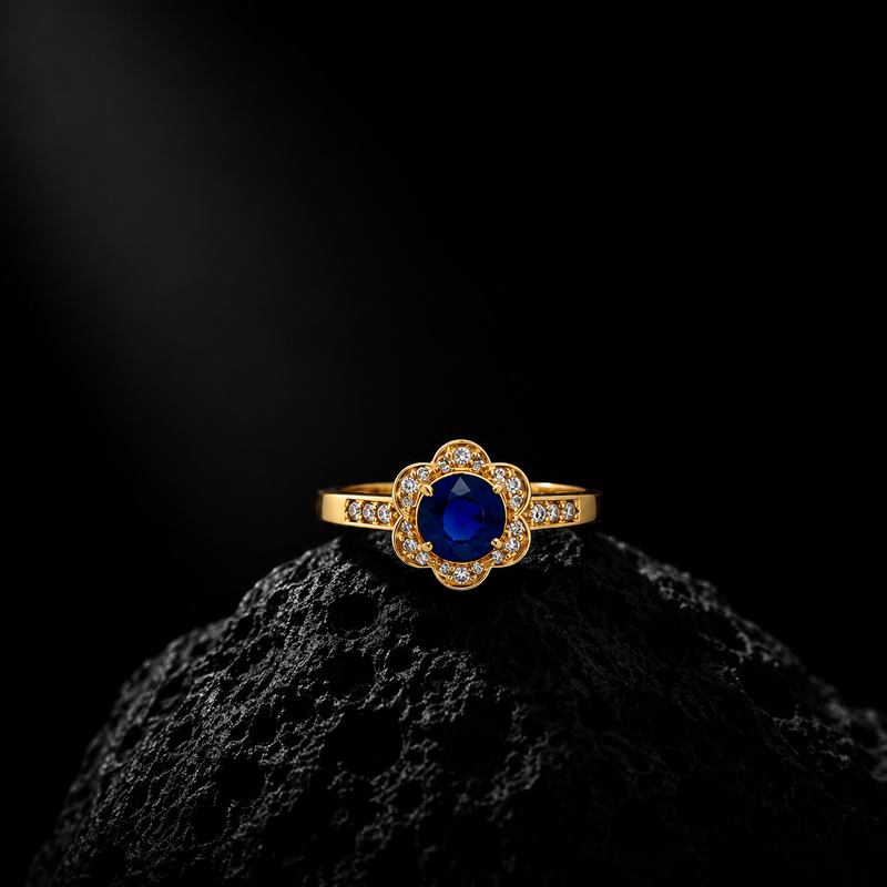 Sapphire Bloom Ring – 18K Gold