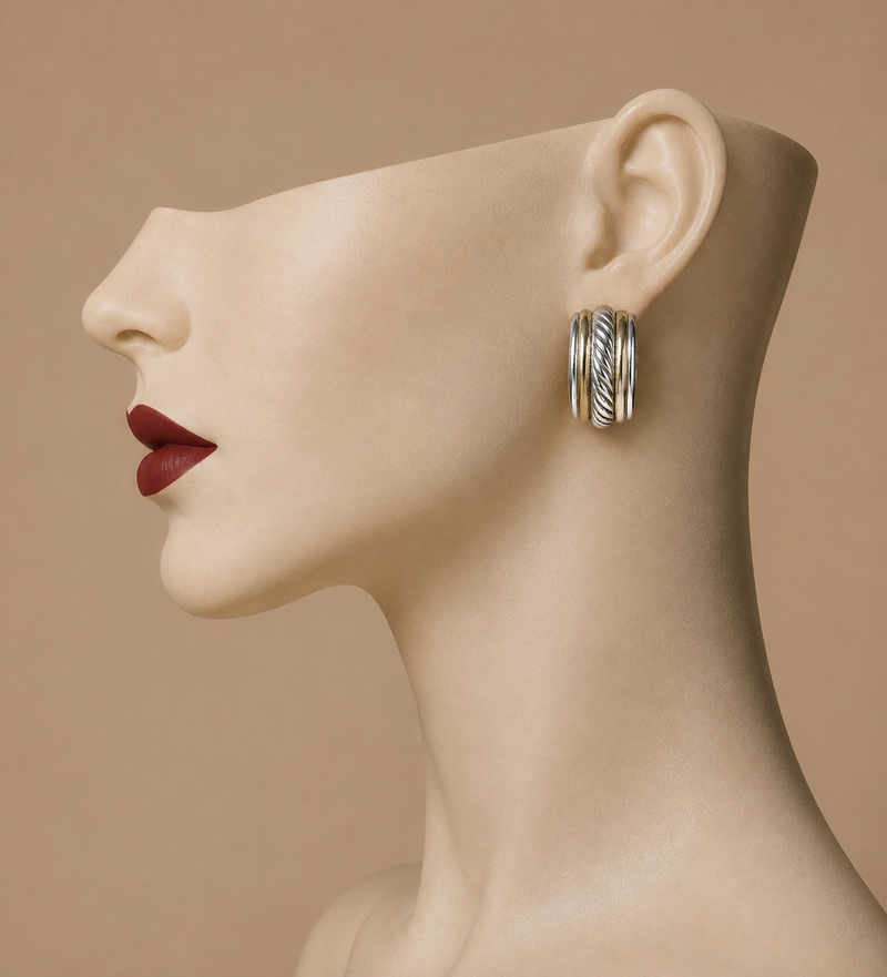 Sterling Silver Twisted Hoop Earrings