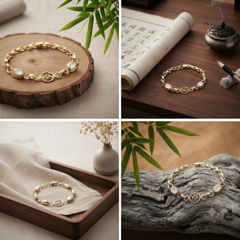 Gold Filled Opal Link Bracelet