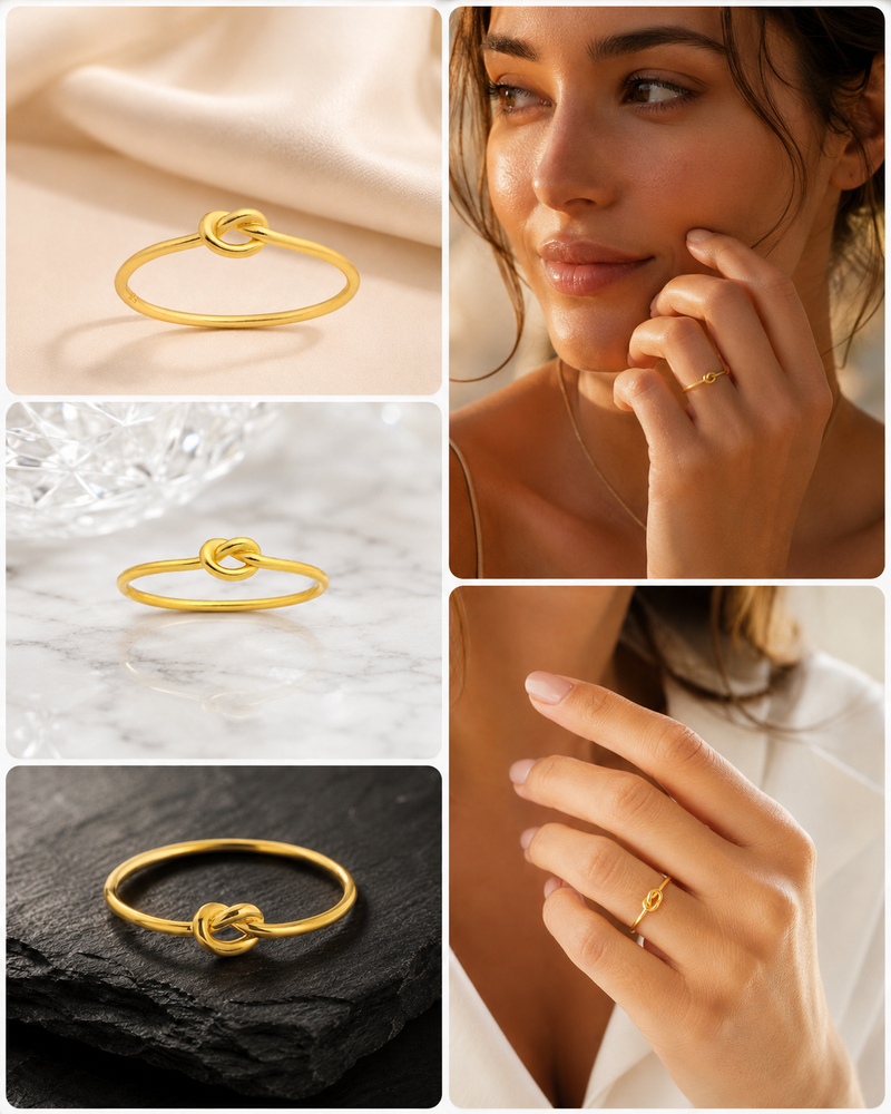 18K Gold-Plated Sterling Silver Love Knot Ring