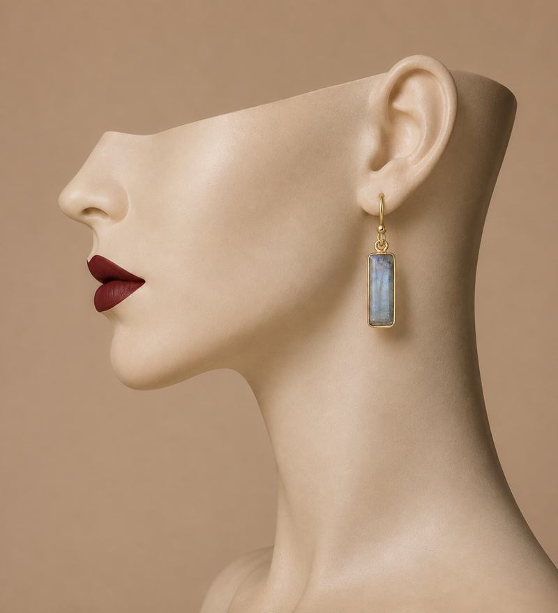 18K Gold Plated Labradorite Drop Earrings