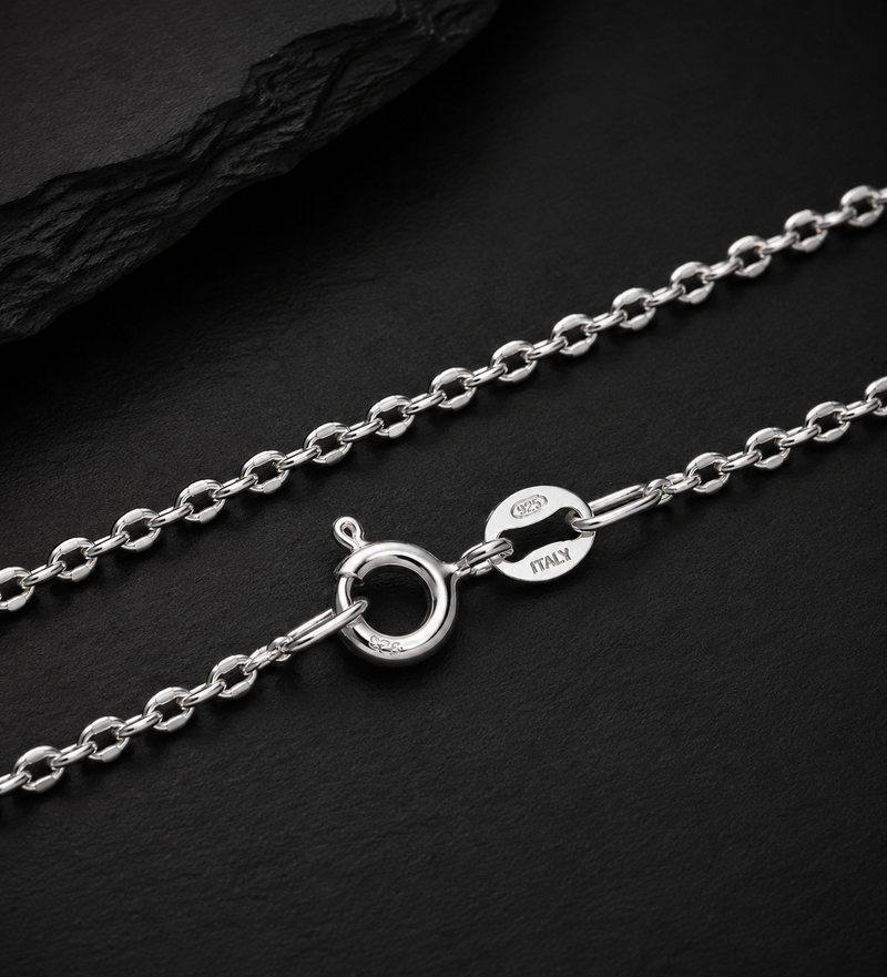 Sterling Silver Anchor Chain Necklace 1.3mm