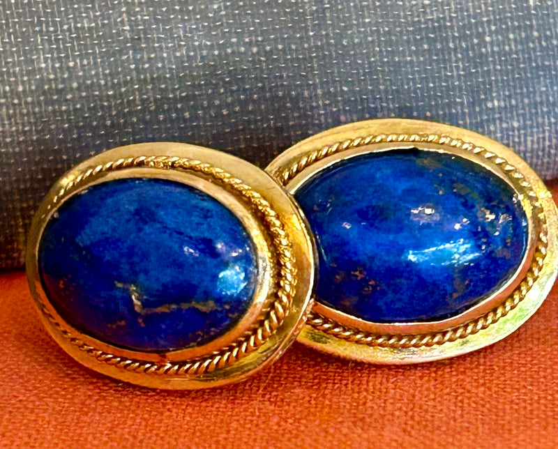 Vintage 14K Lapis earrings