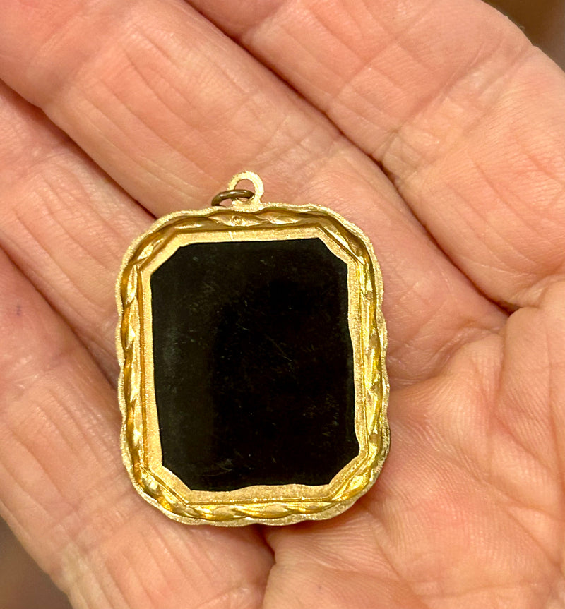 Victorian Gold filled Cameo Pendant 1 x 1 1/4