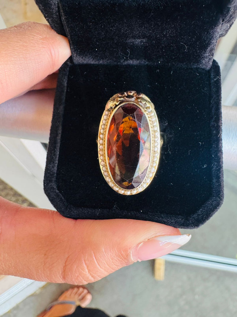 14K Mandarin Citrine Ring