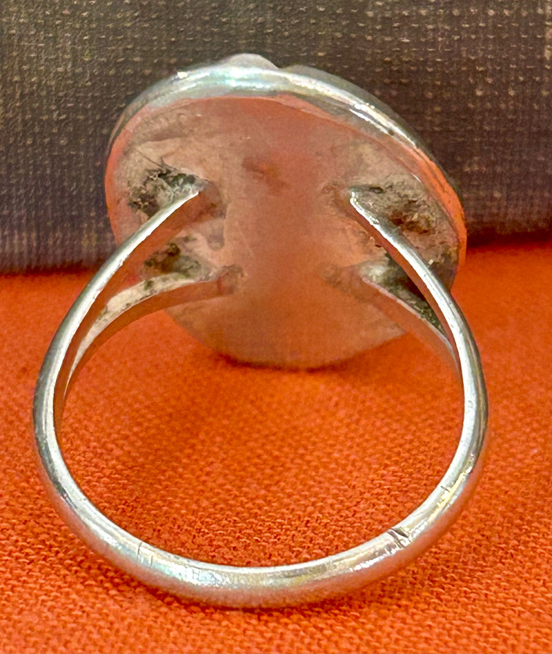 Vintage sterling silver no markings/tested turquoise ring size 6 1/2