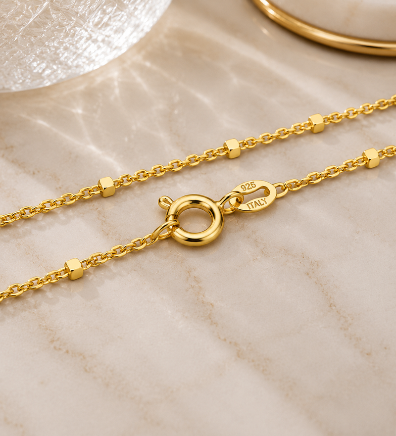 Italian 18K Gold Plated Sterling Silver Chain