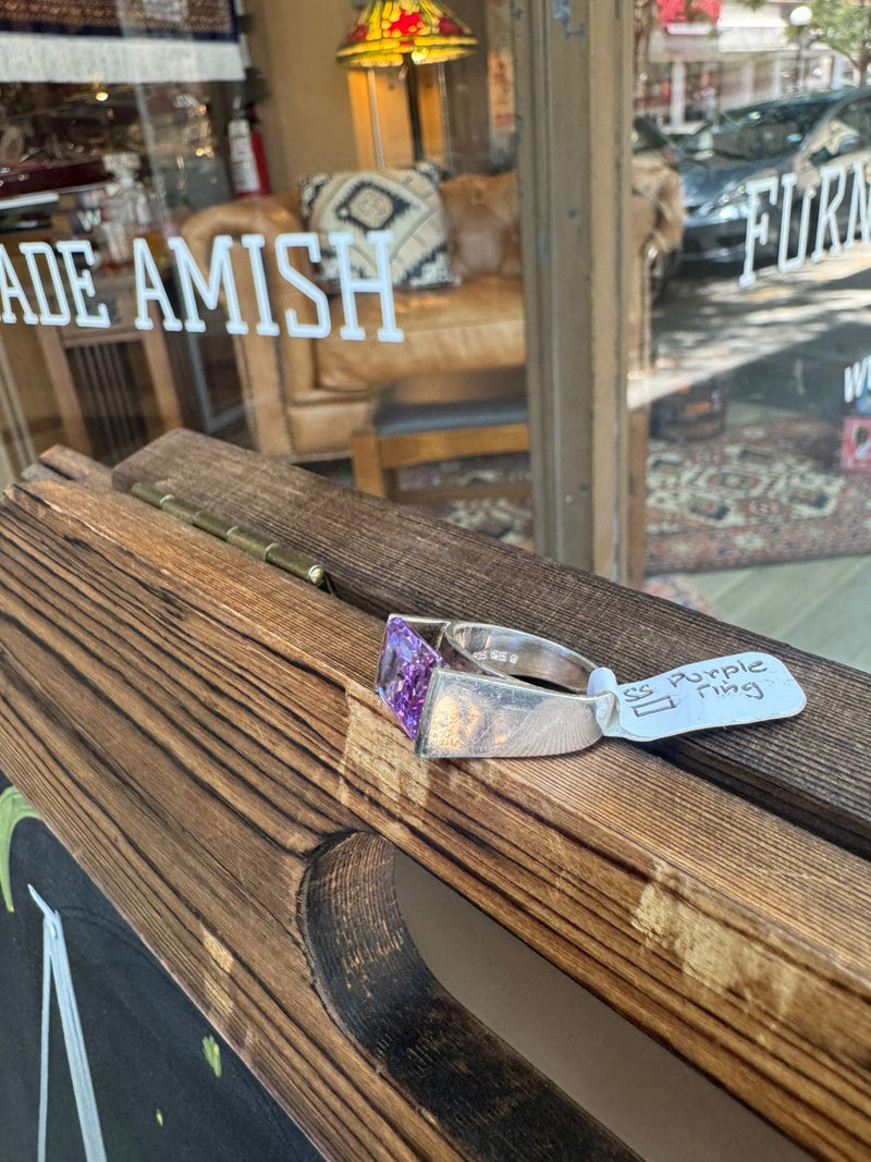 SS Purple Rectangle Ring