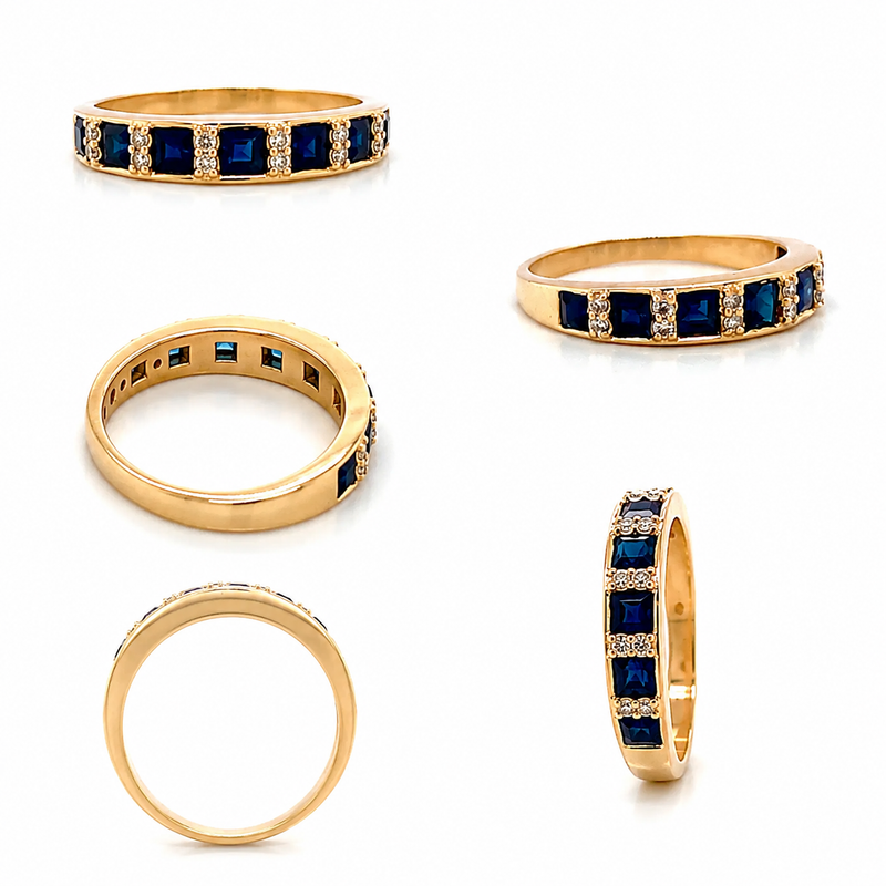 Sapphire Harmony Ring – 14K Gold