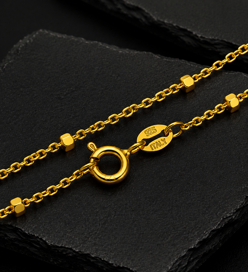 Italian 18K Gold Plated Sterling Silver Chain