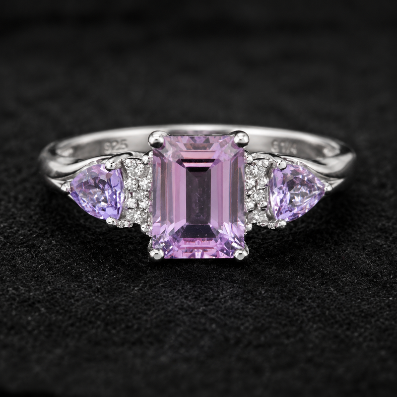 Sterling Silver Amethyst Ring – Size 6¼