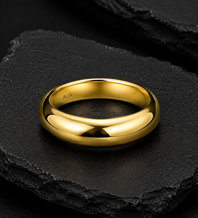 14K Gold Plated Sterling Silver Band Ring