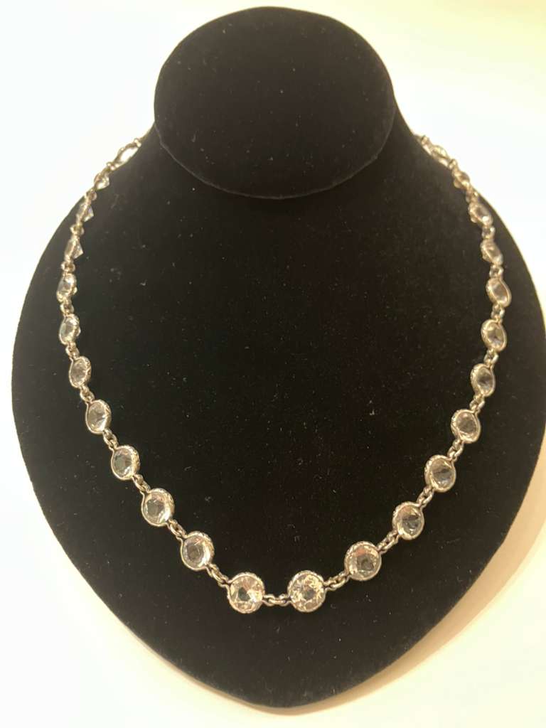 Art Deco crystal Neck Sterling