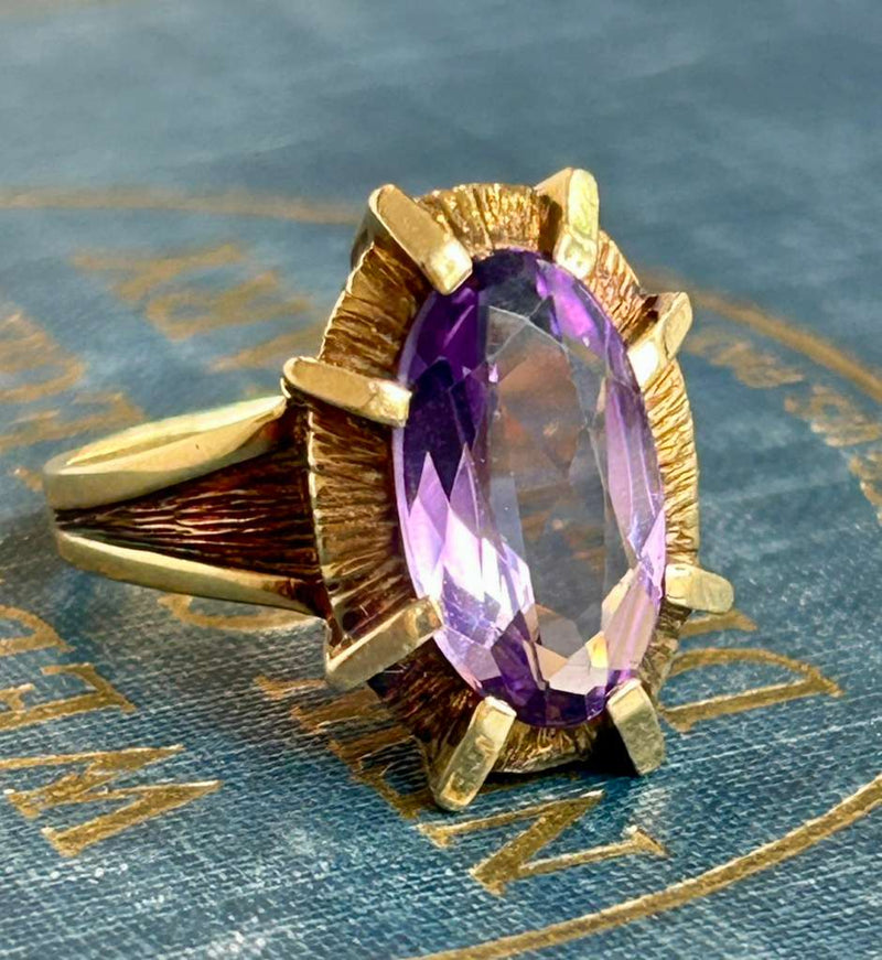 18K Amethyst Victorian Ring (CY3190EX)