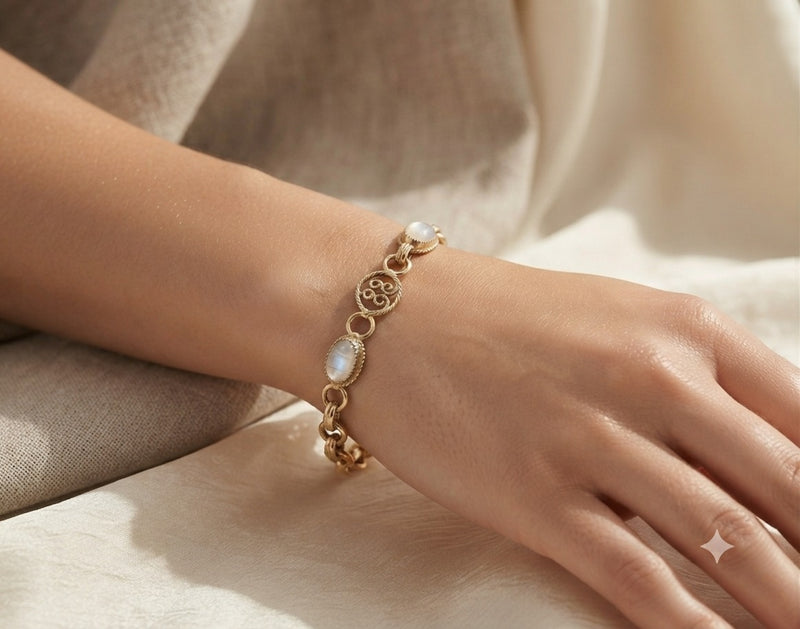 Gold Filled Opal Link Bracelet