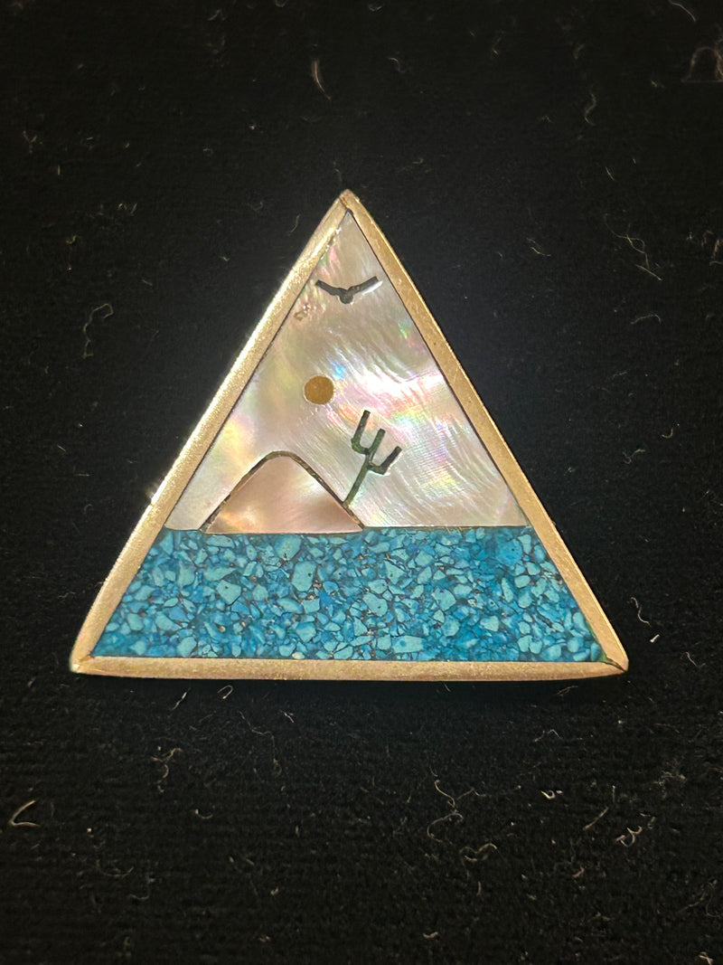 Vintage Zuni Sterling Silver Pin/ Pendant