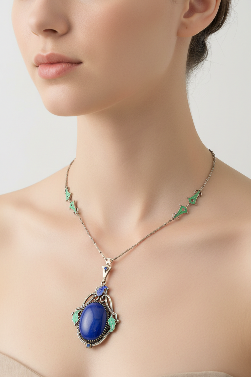 Art Deco Enamel Neck