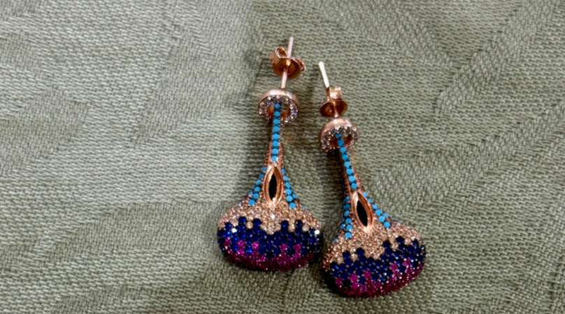 SS Drop Gem Stone Earrings