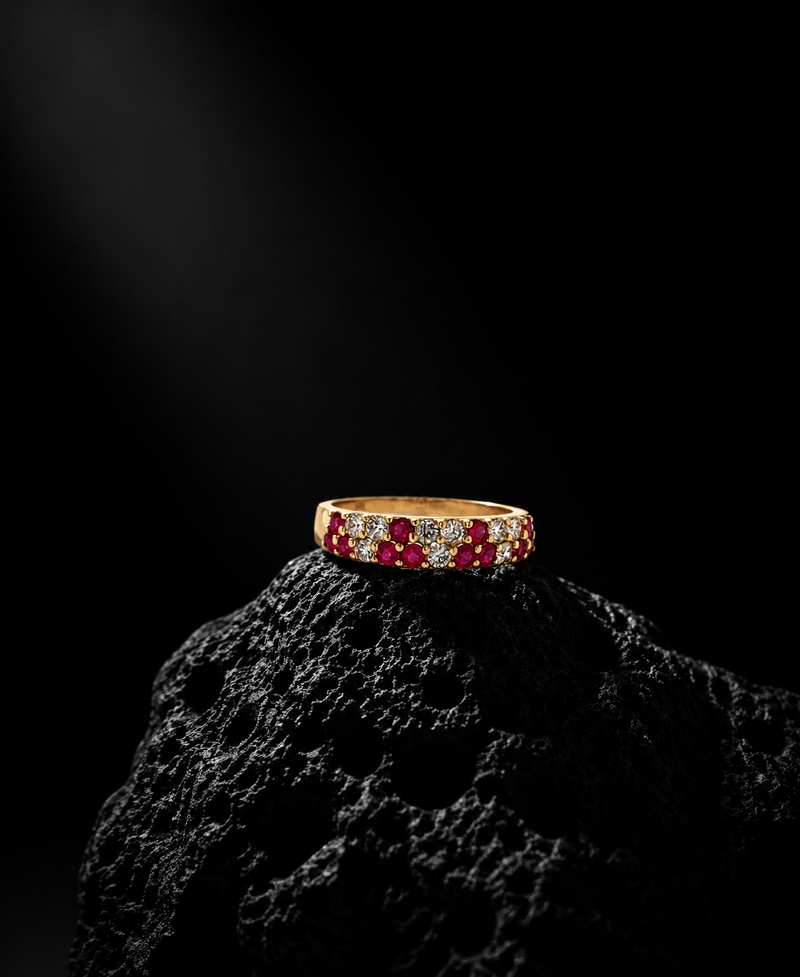 Ruby Sparkle Band – 14K Yellow Gold