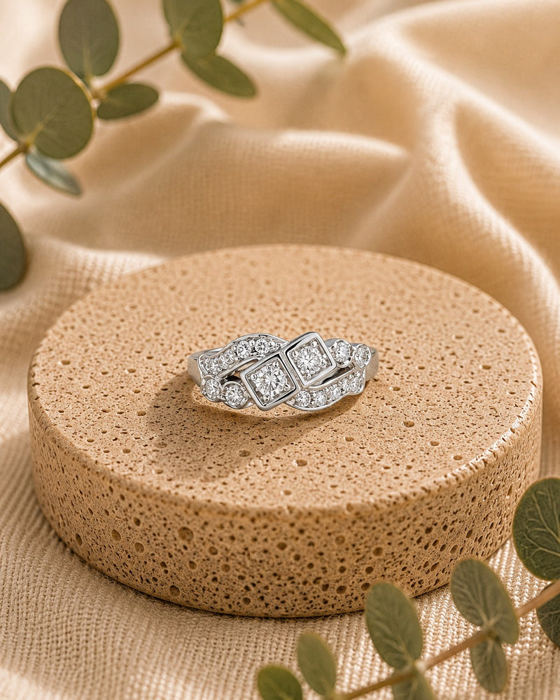 Vintage Platinum Diamond Ring