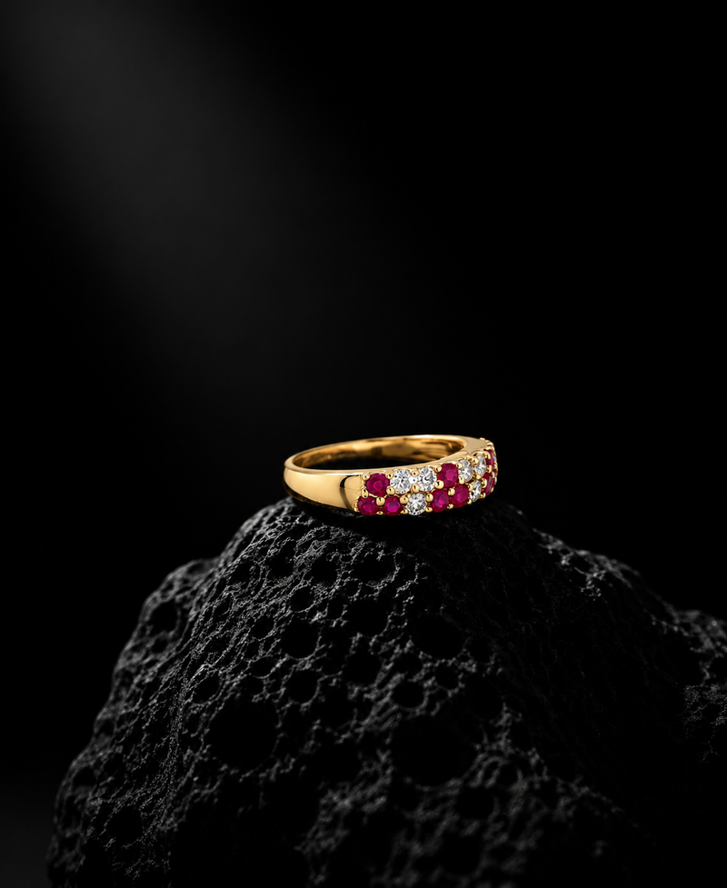 Ruby Sparkle Band – 14K Yellow Gold