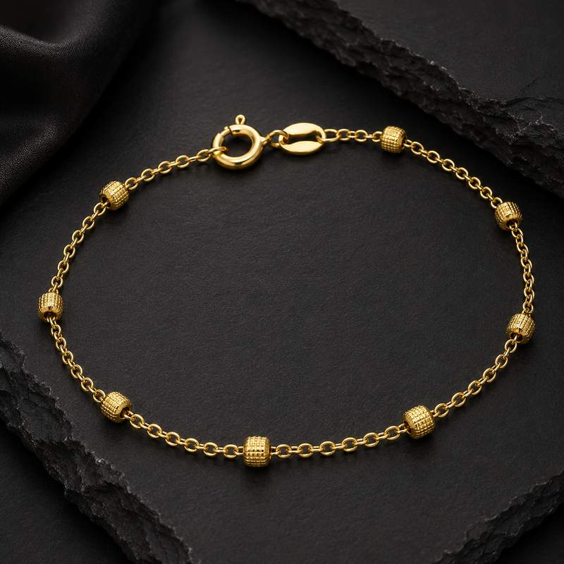 Sterling Silver Beaded Box Bracelet