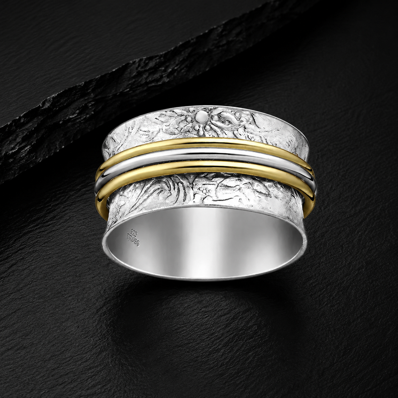 Sterling Silver Textured Spin Ring