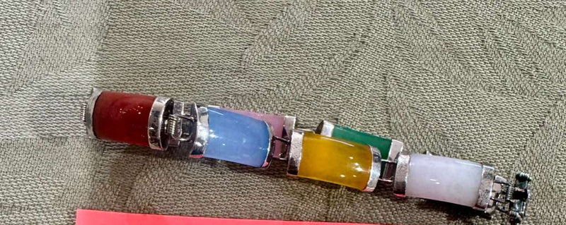 SS Multi-Colored Jade Bracelet – Vibrant and Elegant Silver Jewelry