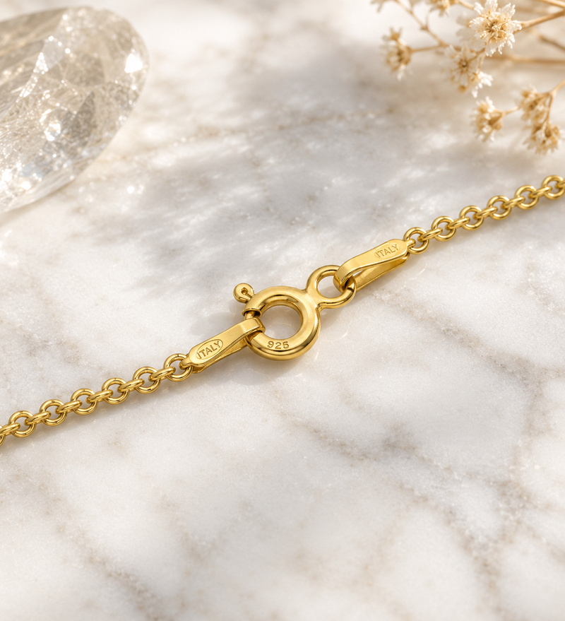 18K Gold-Plated Sterling Silver Rollo Chain Necklace
