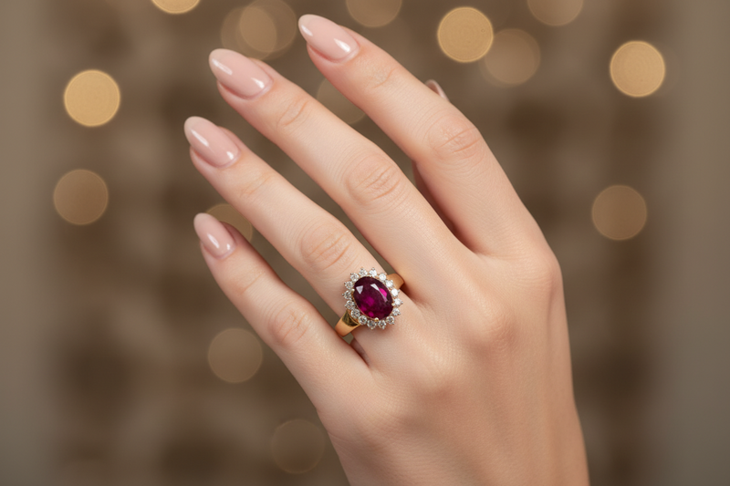 14k Ruby Star Sapphire ring with diamonds