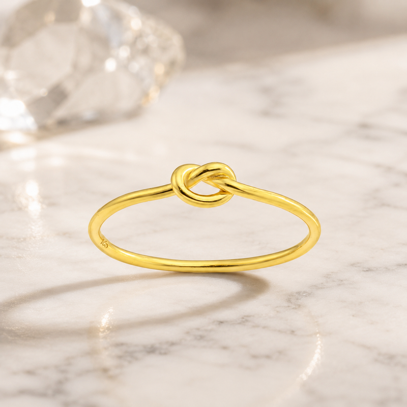 18K Gold-Plated Sterling Silver Love Knot Ring