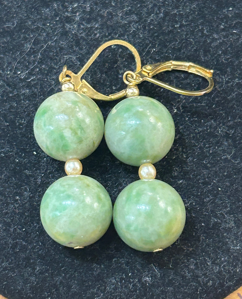 Vintage Green stone earrings