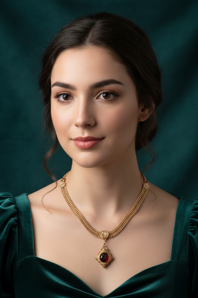 Victorian Double Chain with Pendant