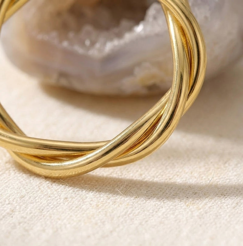 Gold Plated Sterling Silver Crisscross Hoop Earrings