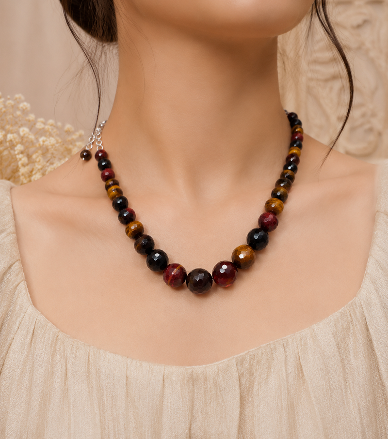 Tigers Eye Beaded Necklace – Elegant and Natural Gemstone Jewellery