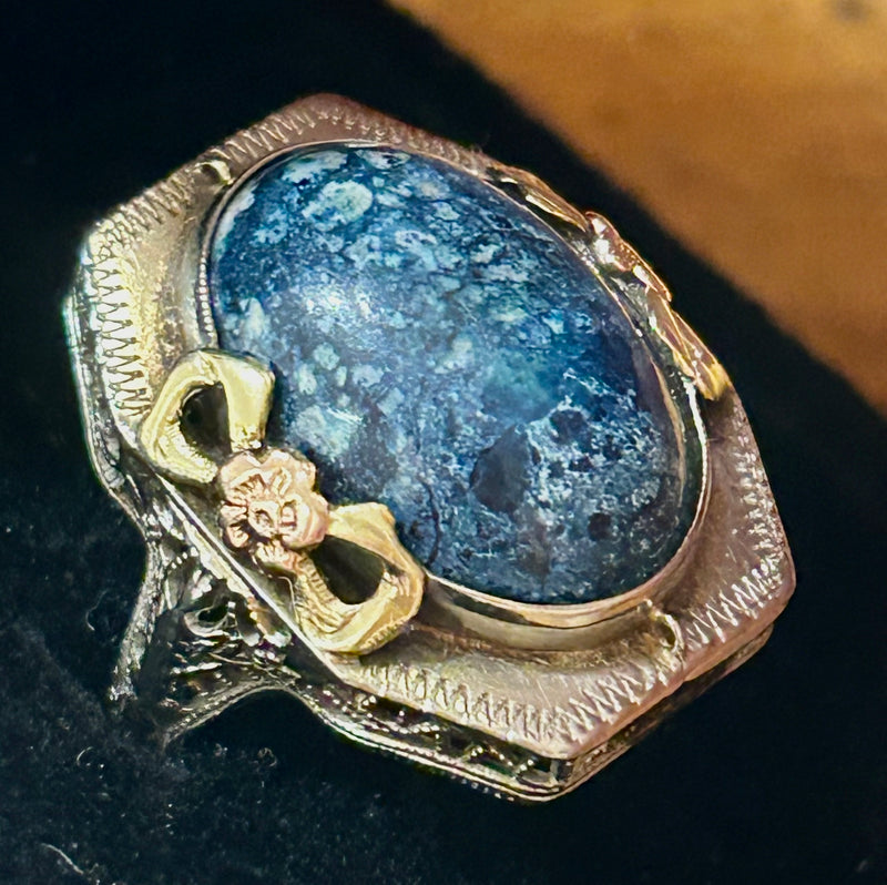 14K Sodalite Filigree Ring