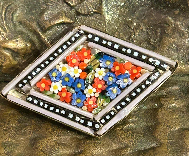 Vintage Micro mosaic pin Italy
