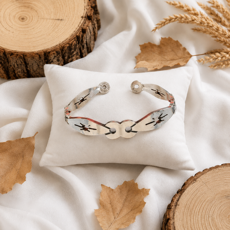Sterling silver Cuff with Cutouts – Elegant Silver Jewelry