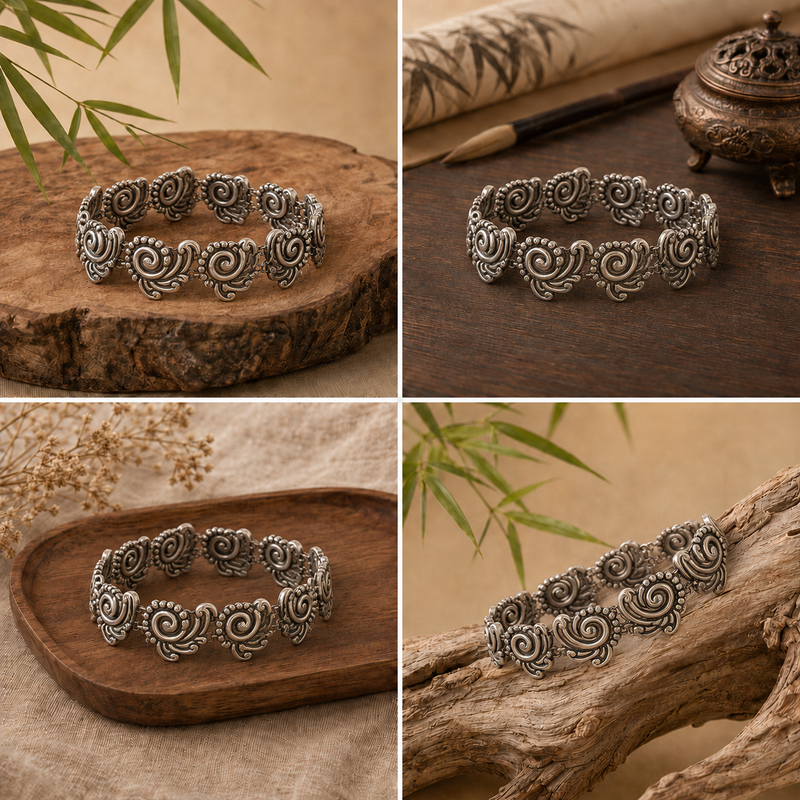 Sterling Silver Heavy Link Statement Bracelet.