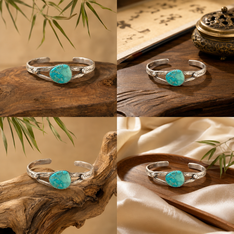 Small Sterling Silver Turquoise Cuff Bracelet