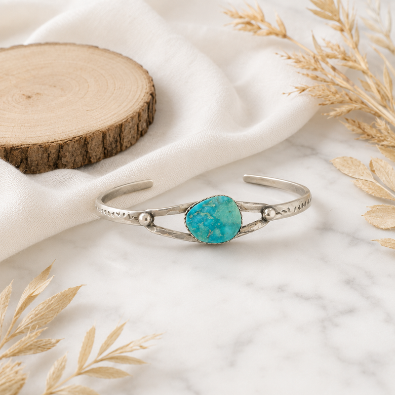 Small Sterling Silver Turquoise Cuff Bracelet