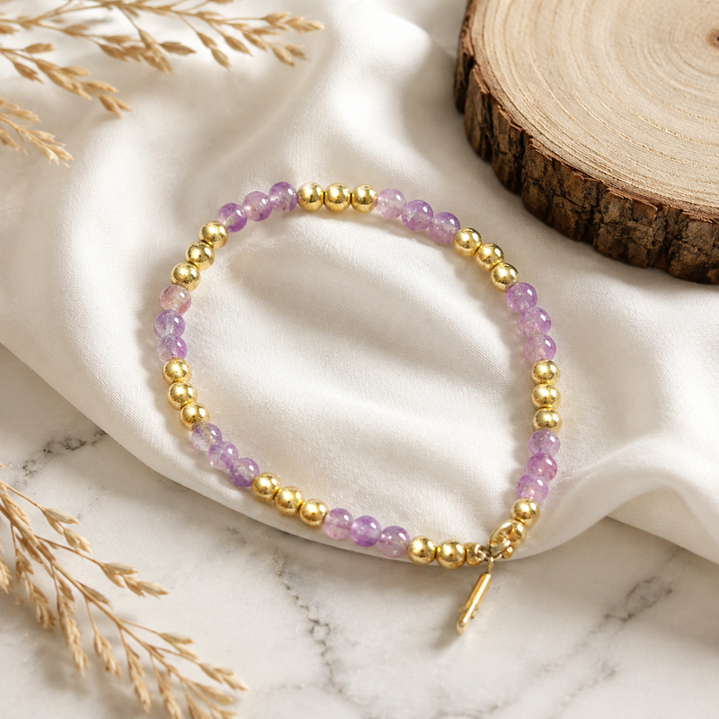 14K Beads and Amethyst bracelet