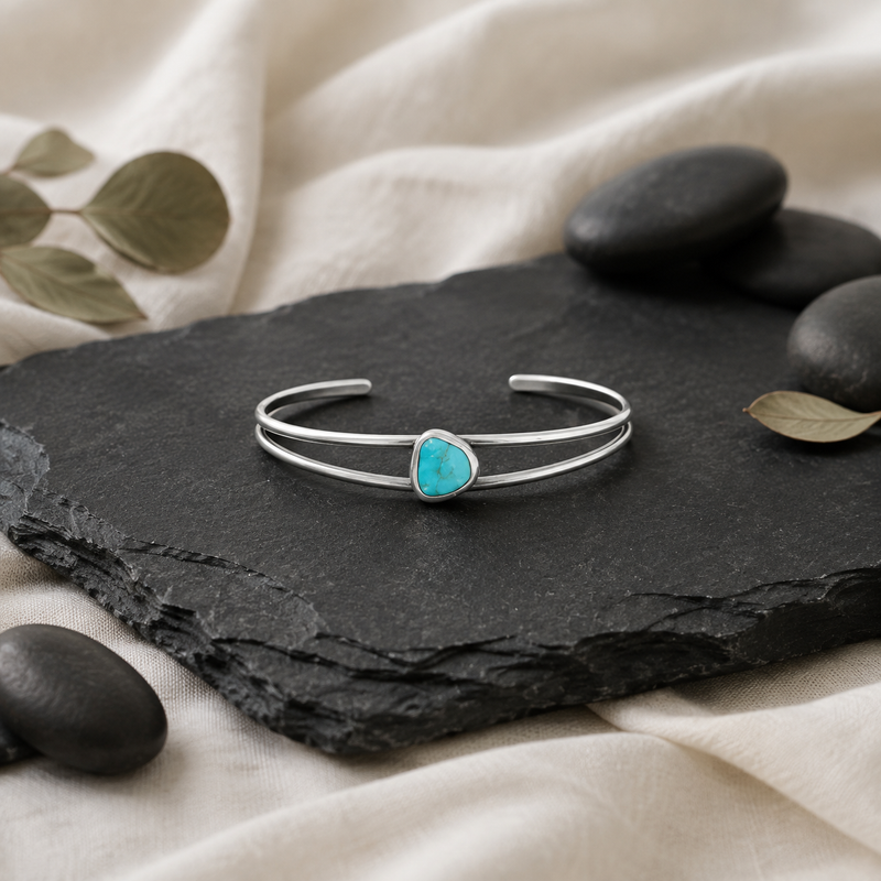 Small Sterling Silver Turquoise Cuff Bracelet
