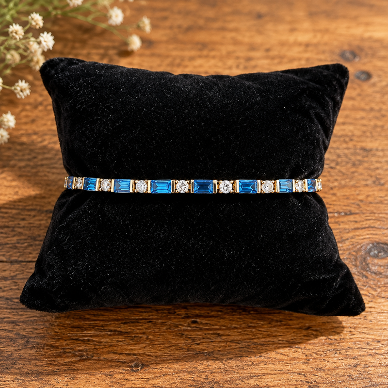 Sterling silver CZ bracelet 8 inch length